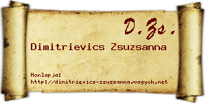 Dimitrievics Zsuzsanna névjegykártya