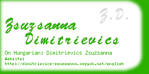 zsuzsanna dimitrievics business card